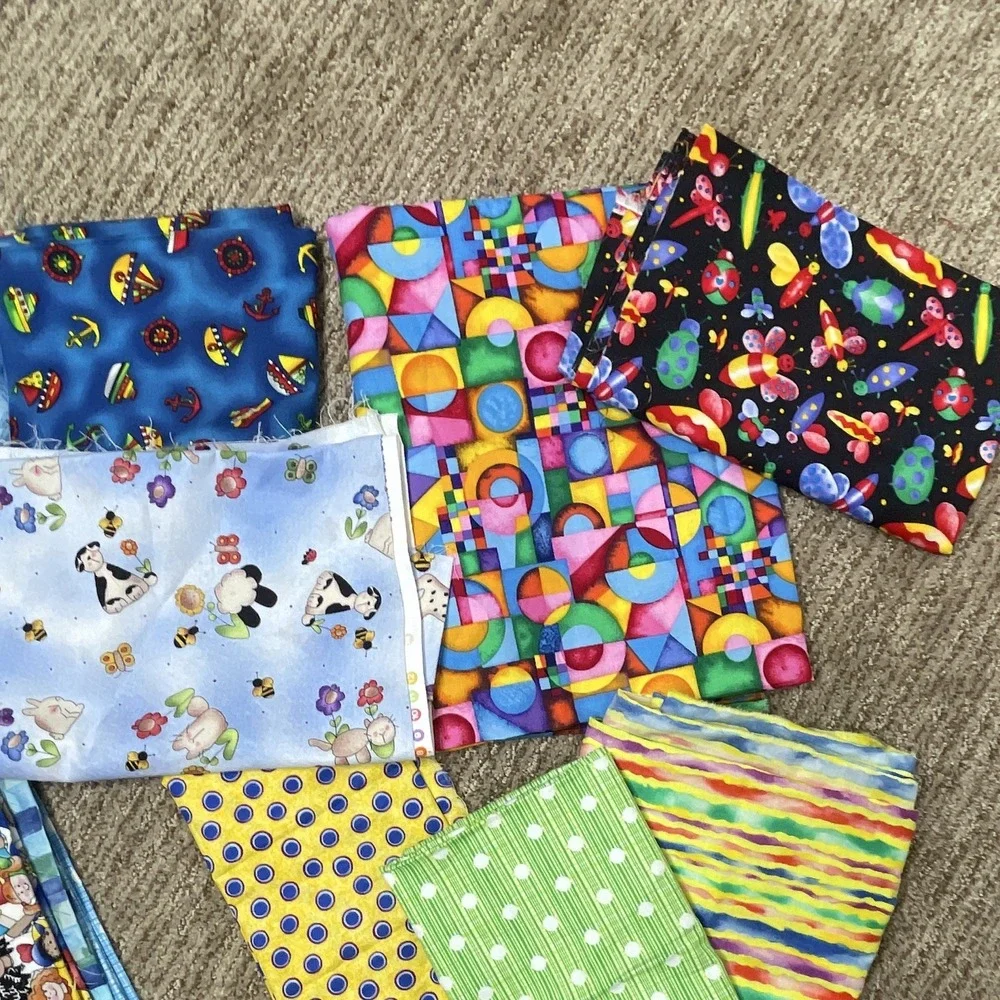 RJR Fashion‎ Fabrics Multicolor Mixed Pattern Quilting Cotton Pieces Lot